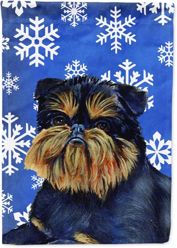 Vista 183 de Caroline's Treasures SC9374GF Bulldog English Snow flakes Holiday Garden Flag Buzón Bandera decorativa para patio exterior, patio, obras de arte