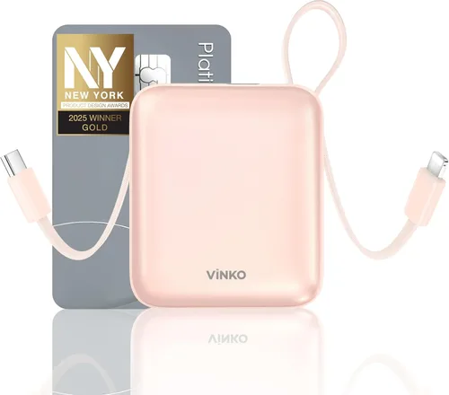Vista 11 de VINKO Cargador Portátil con Cable Incorporado, 10000mAh 22.5W Carga Rápida Banco de Batería USB C, Banco de Energía para Teléfono Celular para Azul