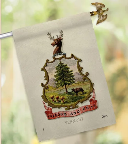 Vista 10 de Coat of arms Vermont House Flag - Eagle Set Americana States USA American Territories Republic Country Particular Area - Decoration Banner Small
