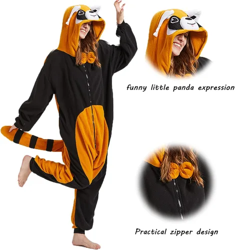 Vista 3 de HOMWERRONT Pijama de lagarto para adultos diseño de dibujos animados Navidad cosplay ropa de dormir para mujeres y hombres