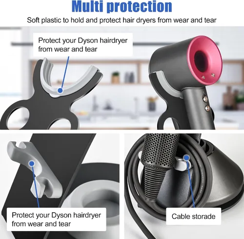 Vista 4 de YCHF Supersonic - Soporte para secador de pelo Dyson, soporte para secador de pelo, soporte para secadora de pelo para Dyson SupersonicSoporte