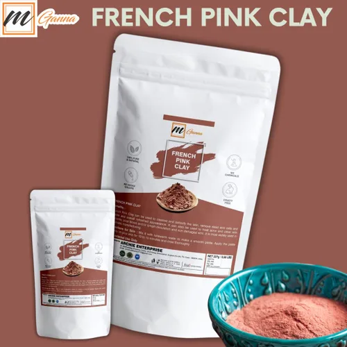 Vista 4 de Polvo de arcilla rosa francesa 100% natural, arcilla rosa para máscaras faciales, cremas, exfoliantes suaves y exfoliantes, y fabricación de jabón