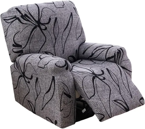 Vista 23 de KRFOONN Fundas elásticas para sillón reclinable con estampado, fundas para sillas reclinables de 4 piezas, fundas para sillón reclinable Lazy Boy