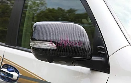 Vista 2 de Para Toyota Land Cruiser 150 Prado FJ150 2010-2018 Fibra de Carbono Color Puerta Espejo Cubierta Vista Trasera Superposición Trim Car-Styling Prado