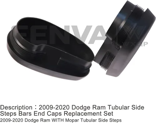 Vista 6 de Juego de tapas ovaladas para estribos laterales tubulares, juego de tapas de repuesto para Dodge Ram 2009-2020 con escalones laterales tubulares