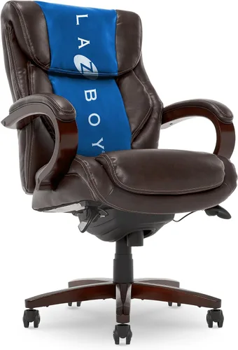 Vista 16 de La-Z-Boy Executive Ergonomic Office Chair with Lumar Support, Leather Chair Negro