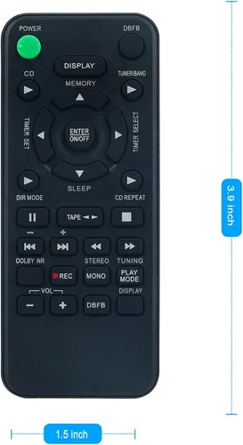 Vista 5 de RM-SED1 Mando a distancia de repuesto aplicable para Sony Compact Component Stereo System CMT-ED1A CMT-ED1 HCD-ED1 CMTED1A CMTED1 HCDED1