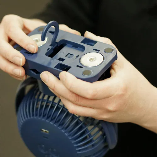 Vista 8 de Limitless Breezie - Ventilador portátil con luz LED y banco de energía de 8,000 mAh (azul marino)
