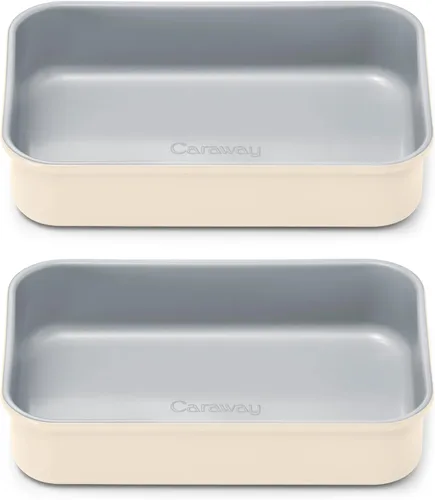 Vista 23 de Caraway Molde rectangular pequeño antiadherente de 9" x 6.5", no tóxico, sin PTFE ni PFOA, núcleo de acero aluminizado, bandeja para hornear