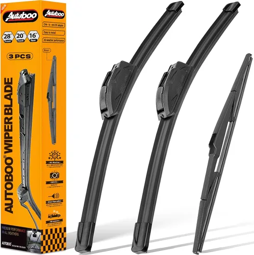 Vista 20 de AUTOBOO Limpiaparabrisas de 15 + 15 pulgadas con limpiaparabrisas trasero de 13 pulgadas de repuesto para Jeep Wrangler JK 2008-2018, Jeep Wrangler