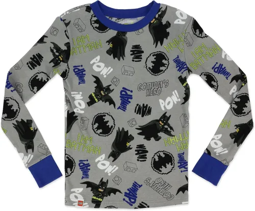 Vista 4 de LEGO Batman Movie - Conjunto de pijama para niño, 4 piezas, 100% algodón, tallas 4 a 10