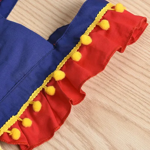 Vista 4 de ODASDO Conjunto de 2 piezas para bebé recién nacida, con estampado de vaca, ciervo y vaca, sin mangas, con volantes y diadema con lazo, conjunto