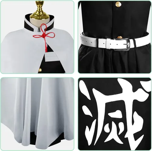 Vista 5 de Conjunto de disfraz de NC disfraz de Demon Slayer vestido de anime para fiesta de Halloween Kamado Nezuko Shinobu Tanjirou Zenitsu para hombre