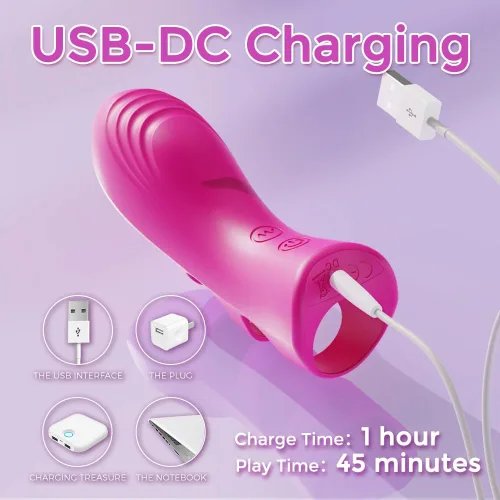 Vista 5 de Vibrador de dedo para adultos, juguetes sexuales para mujeres, juguetes adultos con 10 vibraciones y función de calentamiento, vibradores