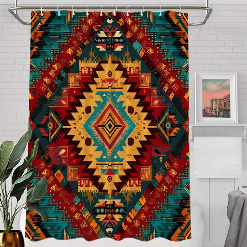 Vista 43 de Batmerry Maritime Nautical Hookless Shower Curtain with Snap in Liner Set, Anchors Ship Wheel Bath Curtain Magnetic Hem Quick-Drying Waterproof