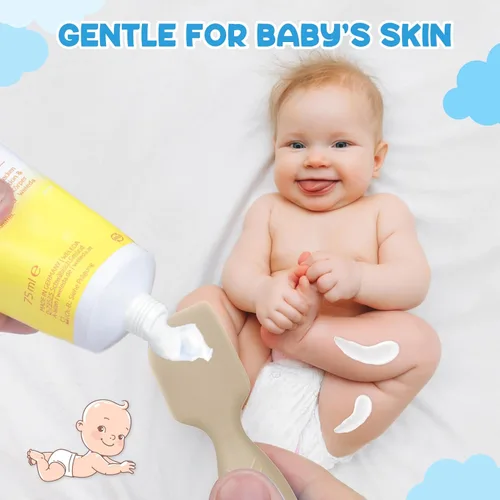 Vista 2 de Paquete de 4 espátulas de crema para pañales para bebé, aplicador de crema de pañales para pasta de glúteos, esenciales para bebés recién nacidos