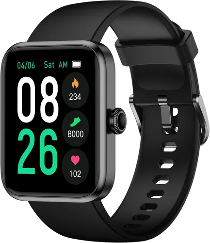 Vista 8 de Reloj inteligente TYKOIT, rastreador de fitness con monitor de frecuencia cardíaca, oxígeno en sangre, rastreador de sueño, reloj inteligente