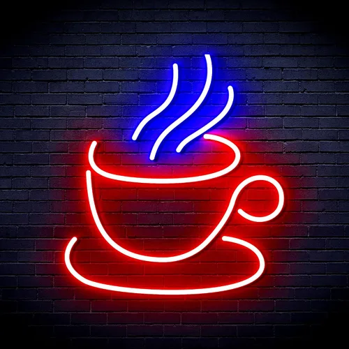 Vista 23 de AdvPro Señal de neón LED de silicona de la flexión del té o del café - azul - st16s33-fnu0410-b