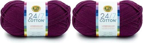 Vista 69 de Lion Brand Yarn - Hilo ligero 24/7 de algodón para tejer, hacer ganchillo y manualidades, Ámbar, paquete de 1 Light Worsted 100% Mercerized Cotton