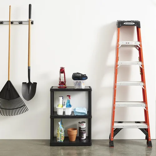 Vista 6 de Gracious Living Sistema de organización de almacenamiento de 3 estantes de altura fija, uso ligero, sólido, de 12 x 24 x 33 pulgadas, para hogar
