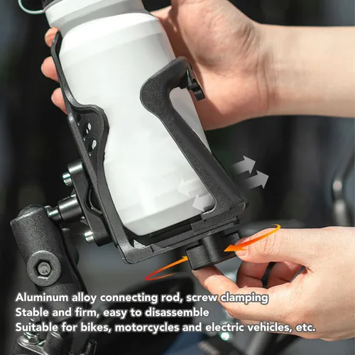 Vista 6 de Portavasos para motocicleta, portavasos de alta tenacidad, ajuste universal de nailon, jaulas para botellas de agua 3D para vehículos eléctricos