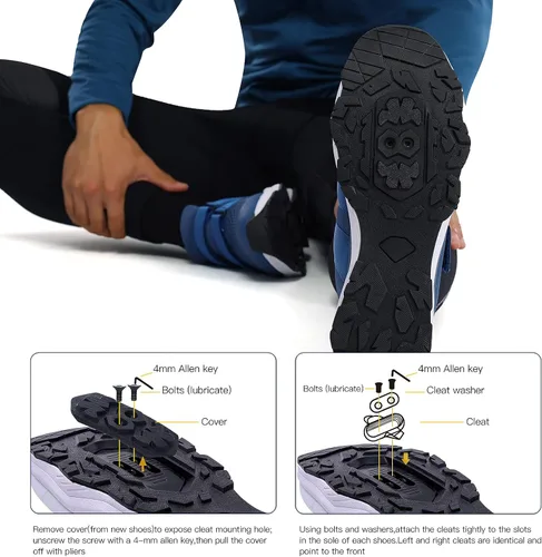 Vista 5 de Santic Zapatos de ciclismo de montaña SPD para interiores MTB Zapatos unisex