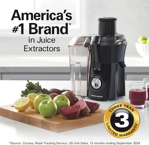 Vista 4 de Hamilton Beach Máquina centrífuga del Juicer con boca grande 3" canal de Negro
