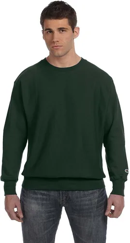 Vista 8 de Champion - Sudadera con cuello redondo para hombre, tejido invertido, sudadera de forro polar pesado para hombre Negro