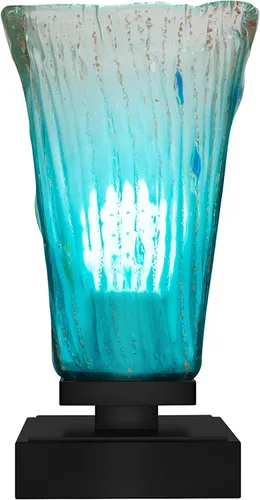 Vista 13 de Toltec Lighting Luna Accent - Lámpara de mesa, acabado grafito, cristal cuadrado de burbujas ahumadas de 3.5 pulgadas