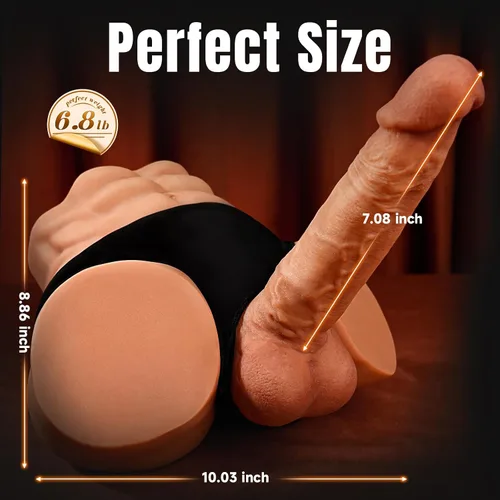 Vista 4 de Isskis Muñeca sexual masculina de 6.8 libras con consolador, juguete sexual de torso adulto con consoladores enormes de 7.08 pulgadas