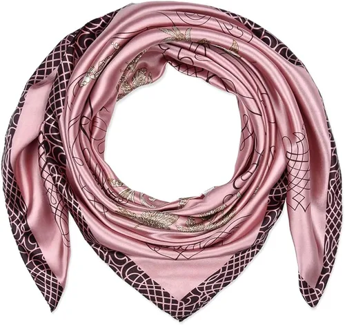 Vista 133 de corciova - Bufanda cuadrada grande para mujer, diadema sedosa para cabello rizado, lazo para dormir por la noche, bandana a la moda, 35 x 35