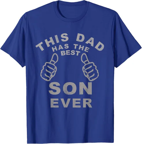 Vista 23 de Camiseta con texto en inglés "This Dad Has the Best Son Ever", regalo del día del padre, Negro