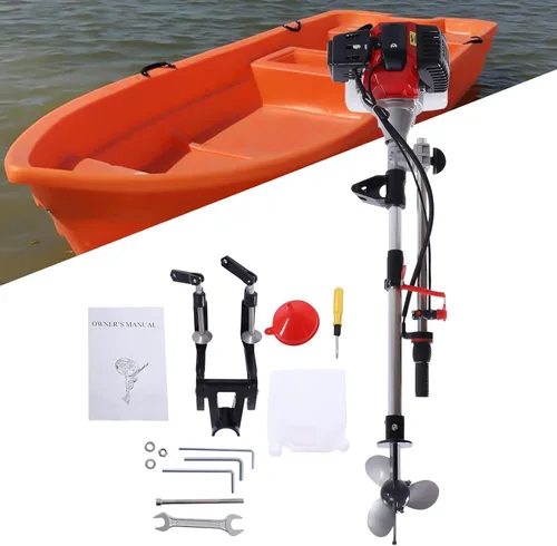 Vista 7 de Motor fuera de borda de 2 tiempos de 2.3 HP, motor de barco de gas de 52 cc, motor de gasolina, motor de lancha de pesca, motor de timbre, control