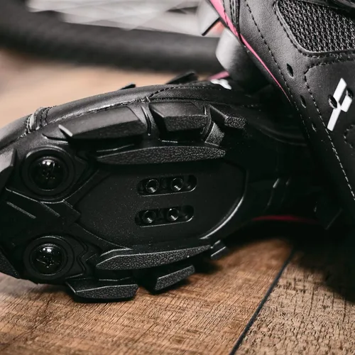 Vista 6 de CyclingDeal Mountain Bicycle Bike Women's MTB Cycling Shoes Black Compatible with Shimano SPD and CrankBrothers Cleats