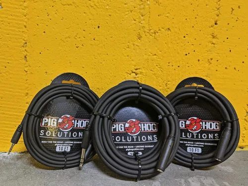 Vista 2 de Pig Hog PHX14-10 1/4" TRSF a 1/4" TRSM Cable de extensión para auriculares TRSM, 10 pies