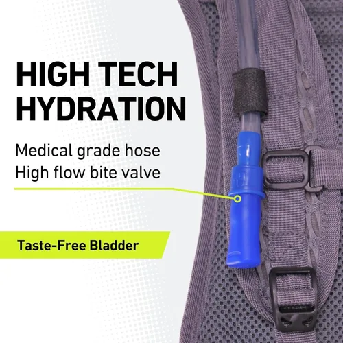Vista 6 de Vibrelli Hydration Backpack & 2L Hydration Bladder - High Flow Bite Valve - Hydration Pack for Cycling, Running, Hiking