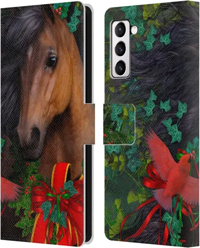 Vista 236 de Head Case Designs Officially Licensed Laurie Prindle A Morgan Christmas Western Stallion Leather Wallet Case Compatible with Samsung Galaxy A07 4G