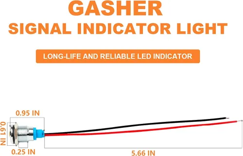 Vista 4 de GASHER Luz indicadora de ahorro de energía LED colorida de 5PCS 12V 20mA Colorido