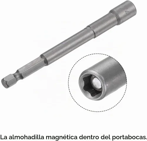 Vista 5 de uxcell Broca de cambio rápido para tuercas, vástago hexagonal de 1/4 de pulgada, brocas de ajuste de tuerca magnética de 1/4 pulgadas, 4 pulgadas