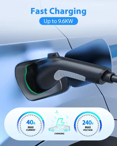 Vista 3 de EVDANCE Cable de extensión de cargador EV, J1772, cable de extensión 40A, cable de carga de 21 pies para vehículo eléctrico de 110 V-240 V