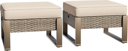 Vista 12 de Sofá de Mimbre Metálico para Patio de 75", Sofá Sillón de Ratán para Exteriores de 3 Asientos para Todo Tipo de Clima con Cojines Premium