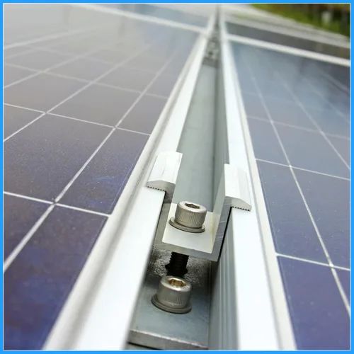 Vista 6 de Paquete de 12 abrazaderas centrales para panel solar de 1.06 pulgadas, accesorios de montaje de aluminio, abrazadera media solar de aluminio