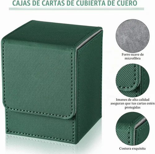 Vista 2 de Yookeer 4 Piezas Cajas de Cartas de Cubierta de Cuero Caja de Juego de Cartas para Caja de Cartas Coleccionables Compatible con MTG Commander