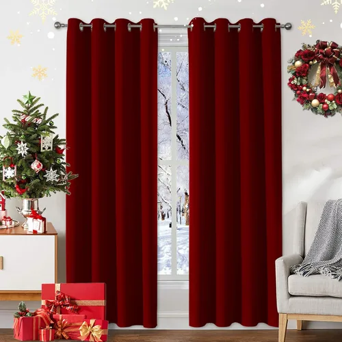 Vista 19 de CUCRAF Cortinas opacas de 45 pulgadas de largo, juego de 2 paneles para dormitorio, bolsillo para cortinero, cortinas de oscurecimiento