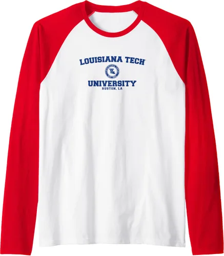 Vista 8 de Louisiana Tech Bulldogs Circle Logo Raglan Baseball Tee