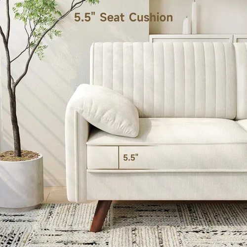 Vista 8 de ONBRILL Sofá Loveseat de 64.5", Sofá Loveseat de Chenilla para Sala de Estar, Asiento Profundo de 23.2" Love Seat con Brazos Acolchados, Cómodos