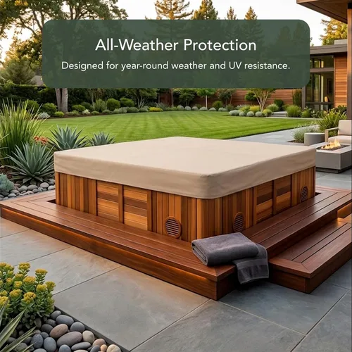 Vista 3 de Covermates Ultima - Funda rectangular para bañera de hidromasaje, protector de spa resistente para todo tipo de clima, resistente a desgarros
