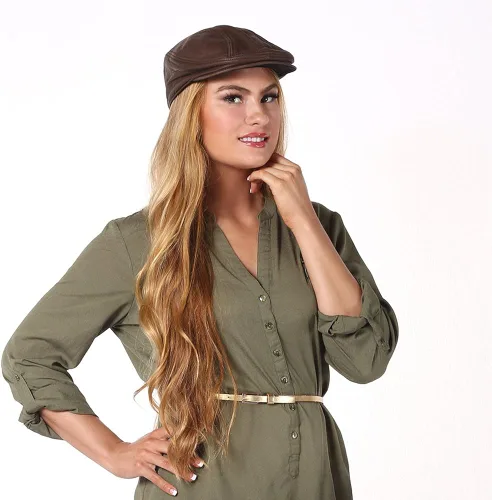Vista 8 de Ultrafino Roadmaster conducción clásico cuero único Ivy Caps sombrero vestido