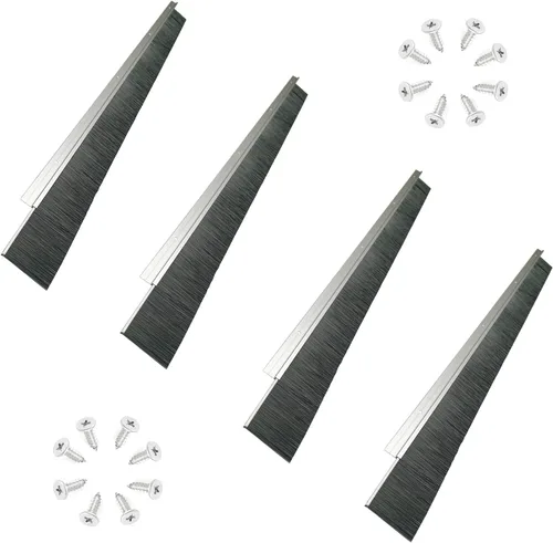 Vista 12 de 1 Juego x 39.37 Pulgadas Cepillo de Puerta de Cabello Neto de 2.5 Pulgadas de Ancho, Sello de Barrido de Rodillo para Garaje, Cepillo de Puerta