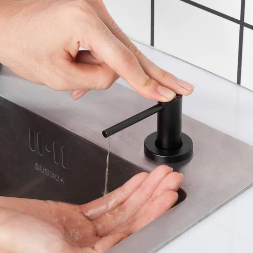 Vista 5 de Gappo Dispensador de jabón para fregadero de cocina, bomba de encimera de acero inoxidable dispensador de jabón integrado con tubo de extensión